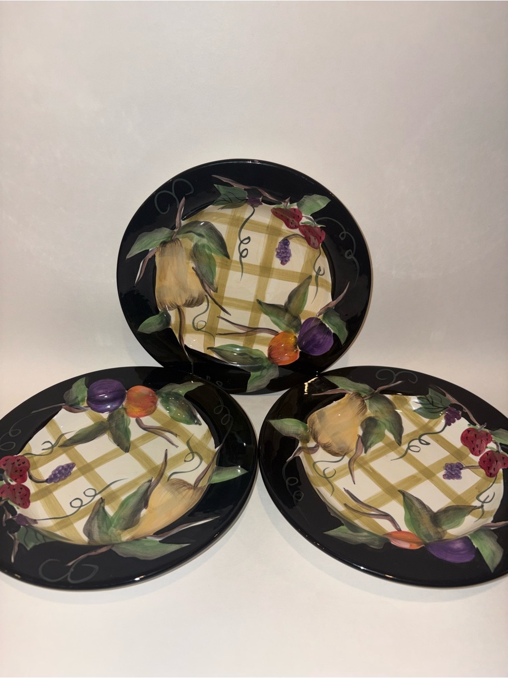 Certified International Fruit Arbor Dinner Plates by Patricia Brubaker, Set of 3